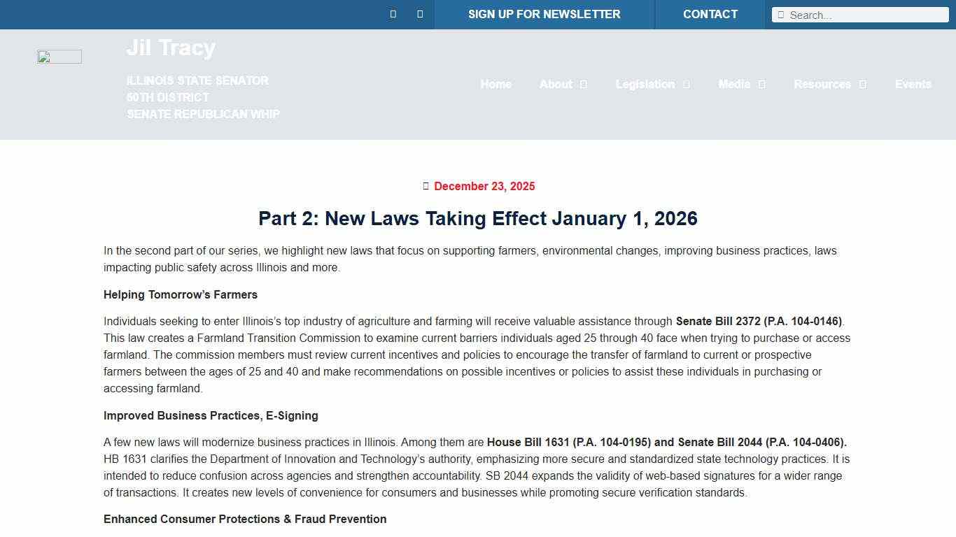 Part 2: New Laws Taking Effect January 1, 2026 - Jil Tracy